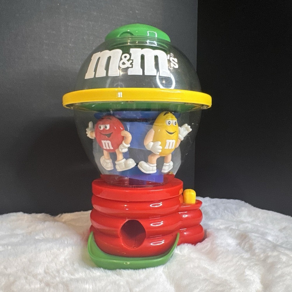 M&M's Collectible Fun Machine Spinning Candy Dispenser Red & Yellow M&Ms